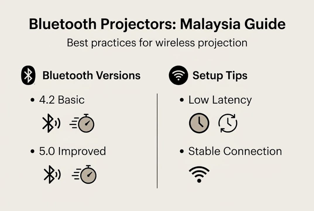 Infographic showing Bluetooth projector best practices