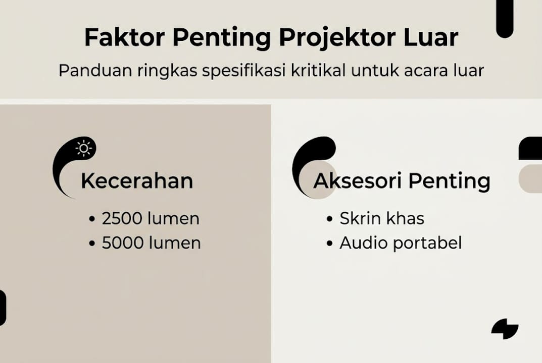 Infografik: Ciri-ciri Utama yang Perlu Diberi Perhatian Sebelum Membeli Projektor Luar