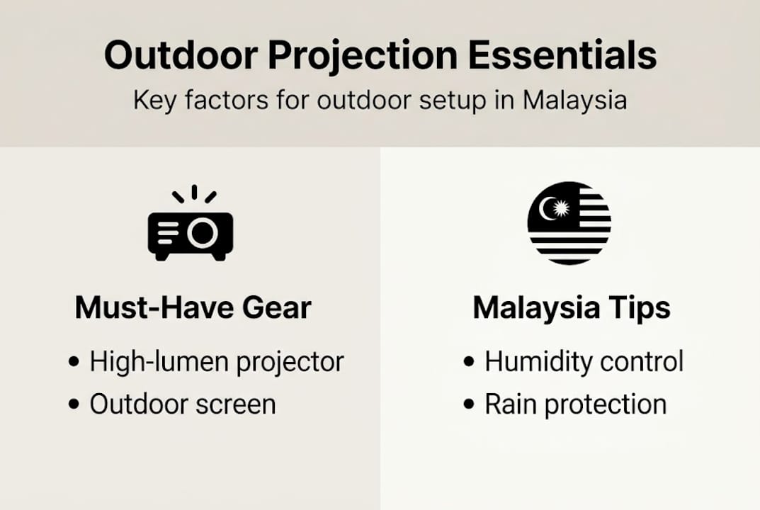 Infographic: essentials for outdoor projector use in Malaysia