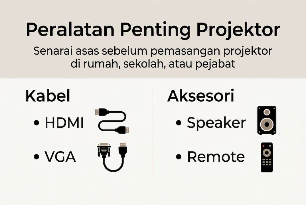 Infografik: Keperluan Asas untuk Menyediakan Projektor