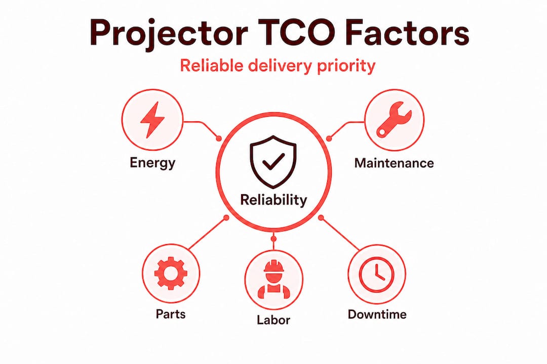 Infographic ranking projector TCO reliability factors