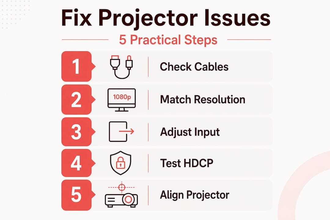 Infographic: 5 steps to fix projector issues