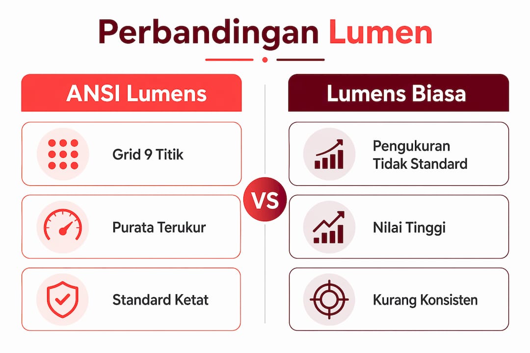 Infografik: Perbezaan antara ANSI lumens dan lumens biasa