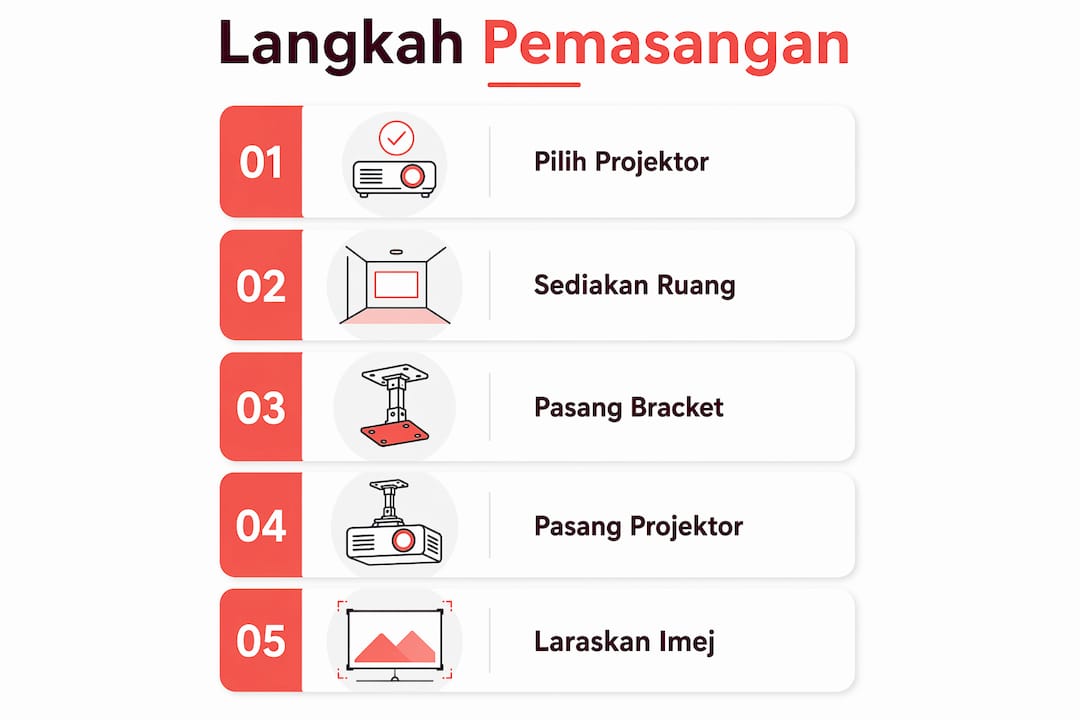 Infografik: Cara Mudah Pasang Projektor di Ruang Terhad