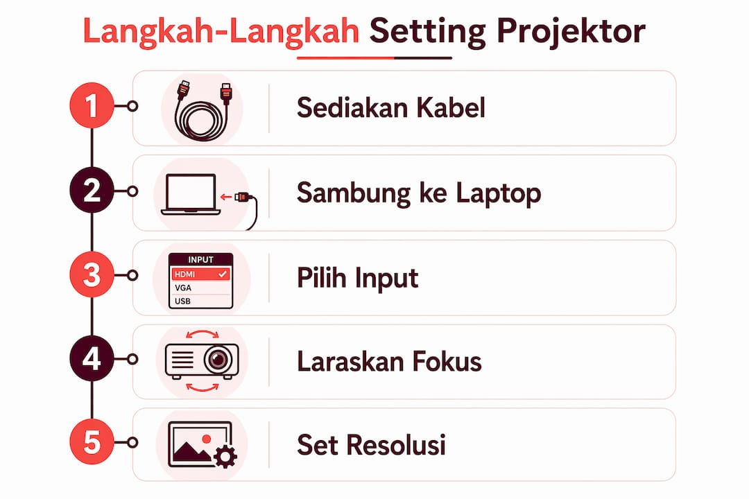 Infografik: Cara-cara Lengkap Menyediakan Projektor