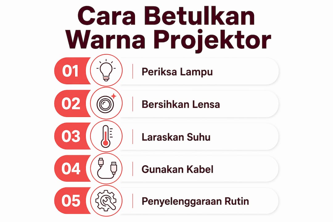 Infografik: Cara Mudah Atasi Masalah Warna Projektor Pudar