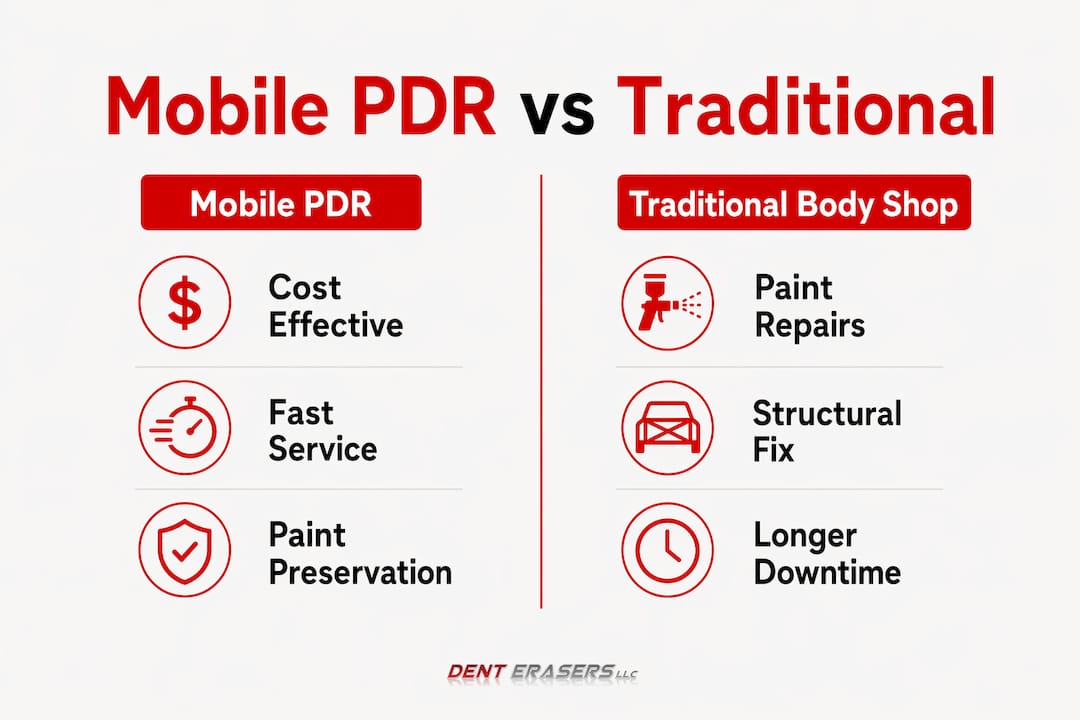 Infographic Comparing Mobile Pdr And Traditional Body Repair