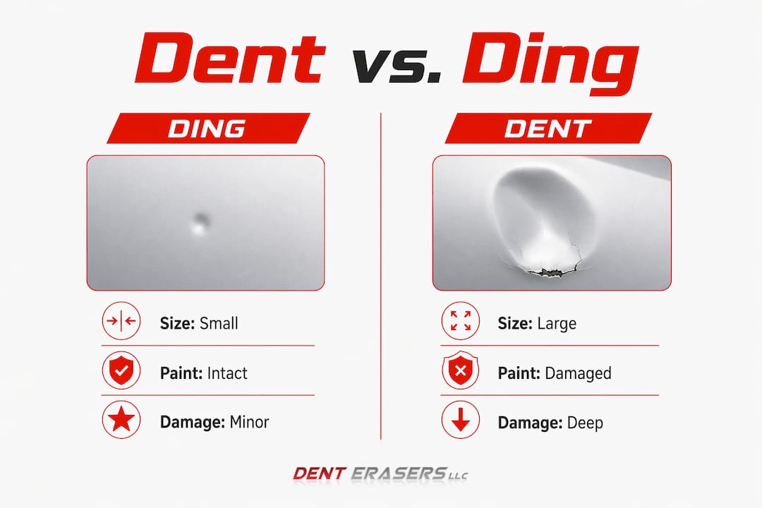 Infographic Comparing Dents And Dings Side By Side
