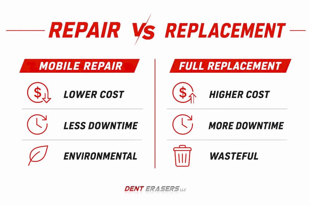 Why Mobile Repairs for Professionals Save Time and Money 1 Infographic Comparing Mobile Repair Versus Full Replacement