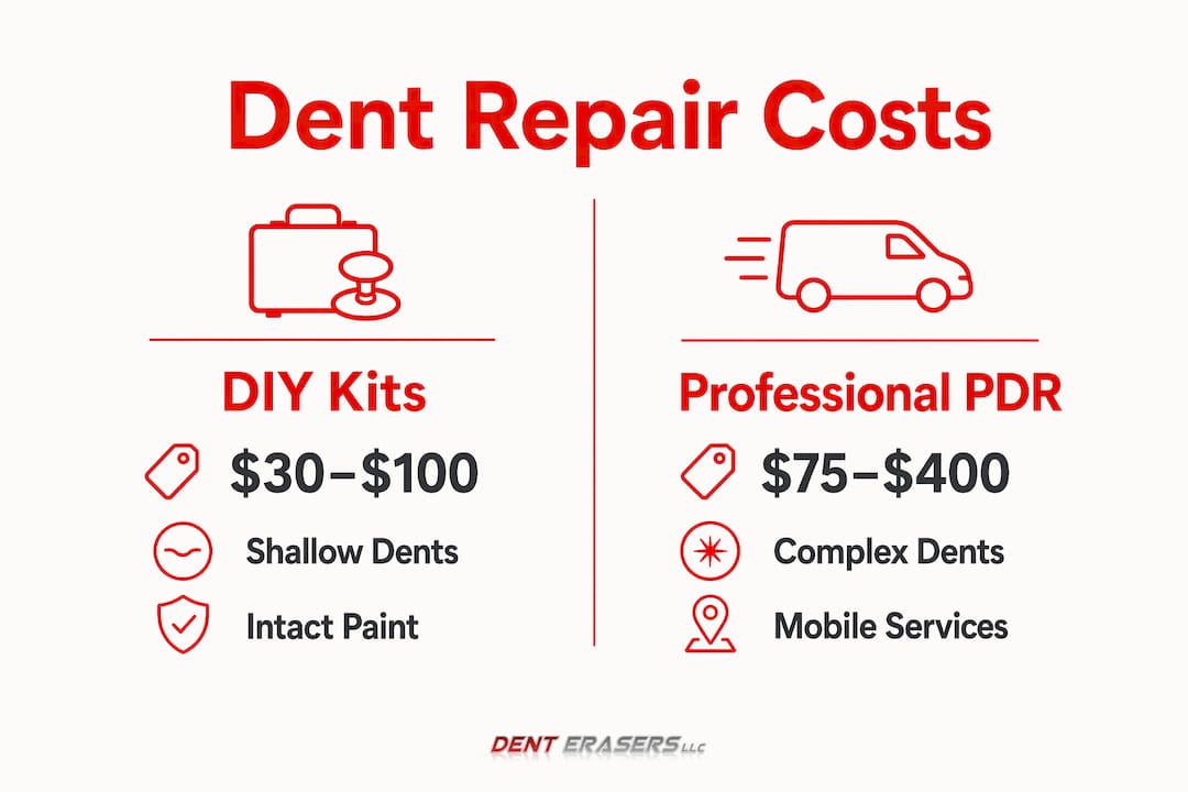 Plan Dent Repair on a Budget: Your 2026 Cost Guide 2 Infographic Comparing Diy And Professional Dent Repair Costs