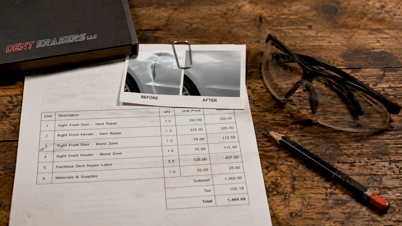 Auto Repair Estimates Explained for Car Owners 1 Close-Up Of Auto Repair Estimate With Before And After Photo Clip