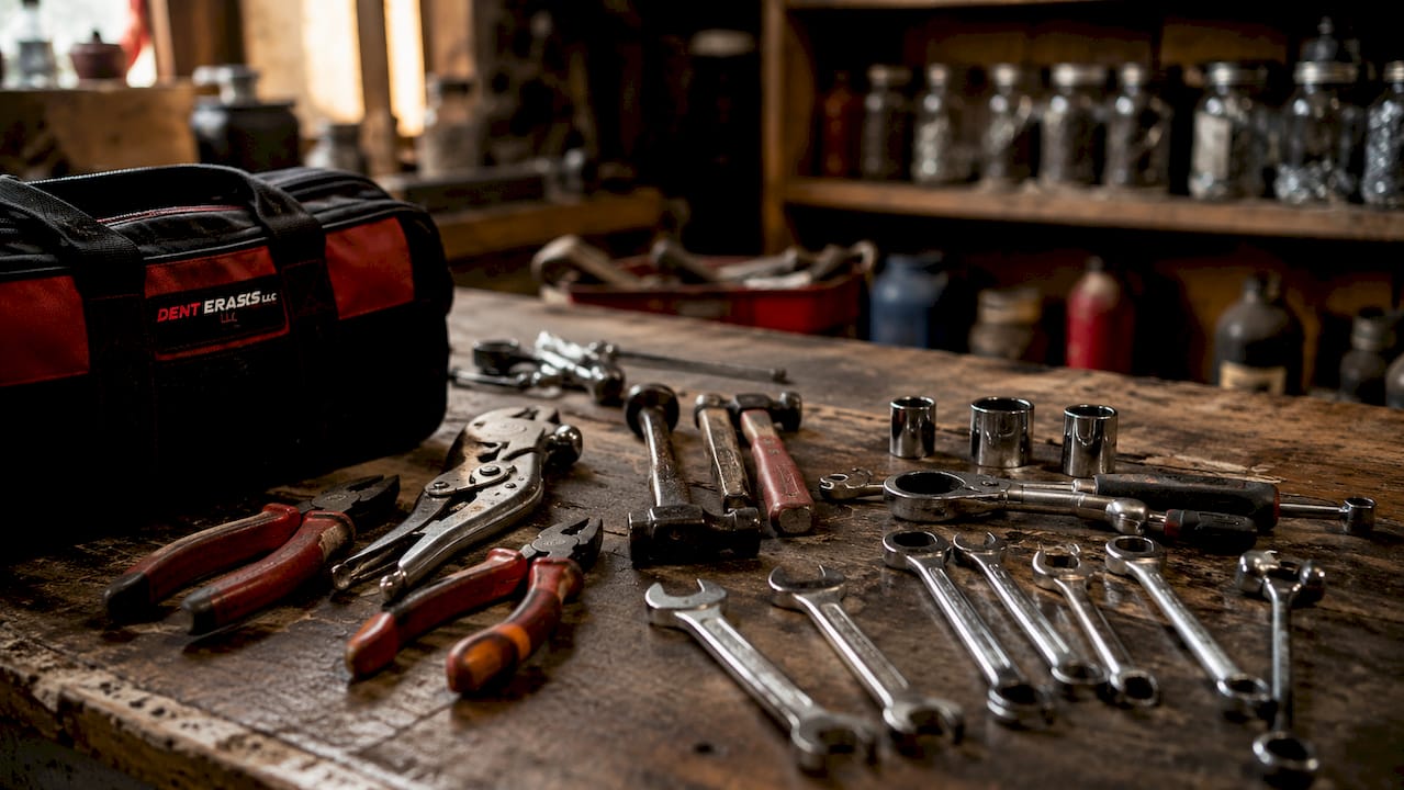 The Role of Cost-Effective Auto Repair in Saving Money 1 Automotive Maintenance Tools On Workbench