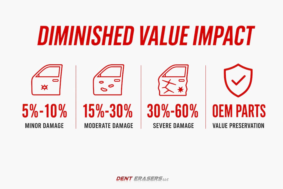 How Collision Repairs Affect Value: A 2026 Car Owner's Guide 2 Infographic Showing Collision Damage Severity And Impact On Value