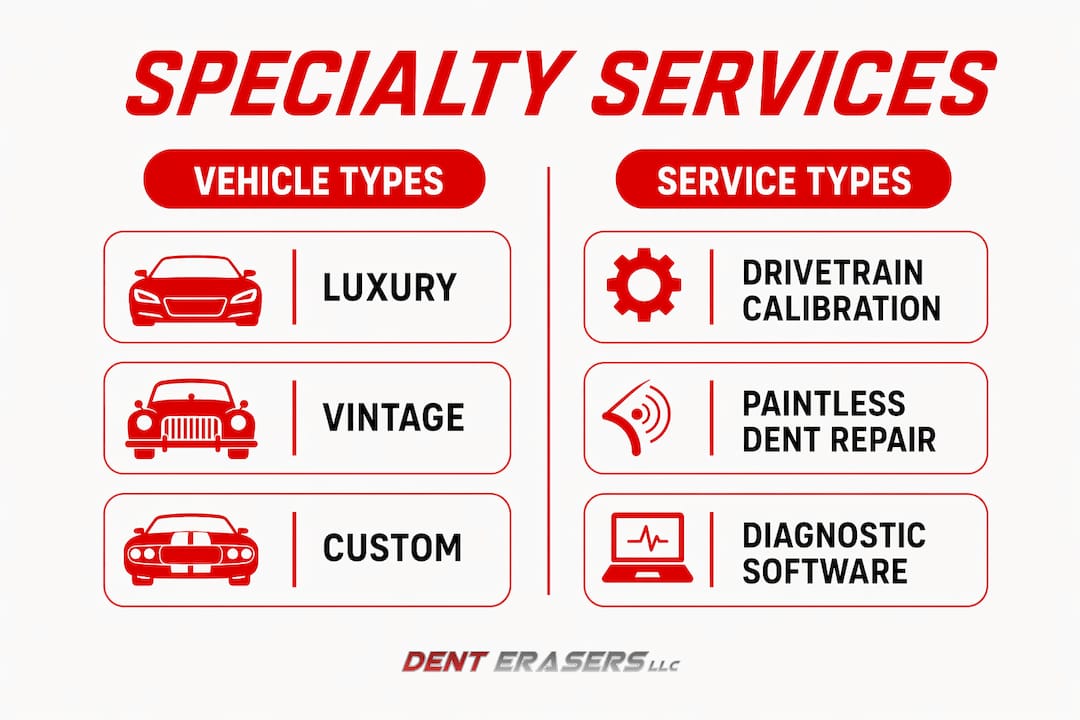 What Is Specialty Auto Repair? A 2026 Car Owner's Guide 2 Infographic Comparing Specialty Vehicle Types And Service Types