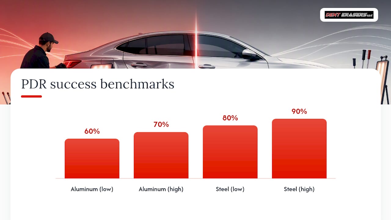 Does PDR Work on Aluminum? What Every Owner Should Know 1 Aluminum And Steel Pdr Success Rate Comparison