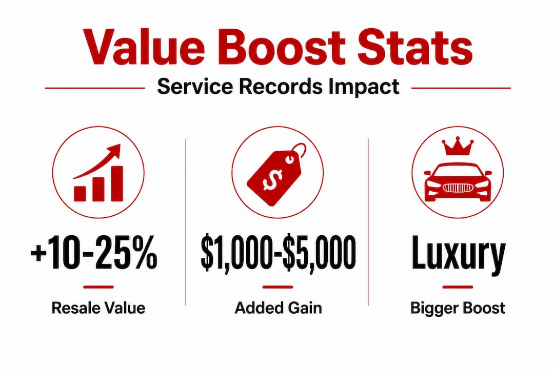 Infographic with statistics on service history benefits