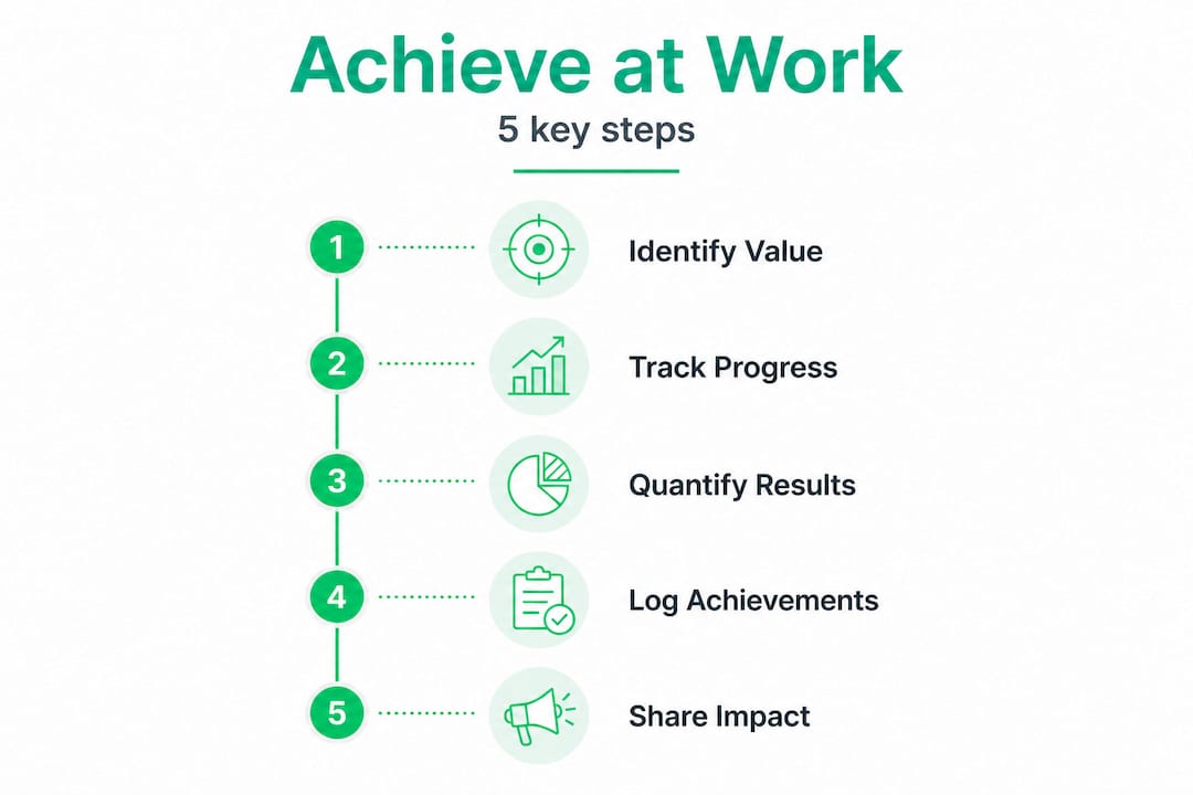 Infographic showing steps for workplace achievement