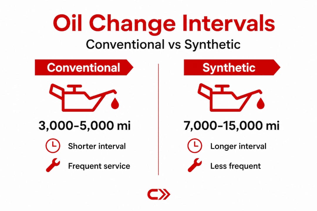 Infographic compares oil change intervals