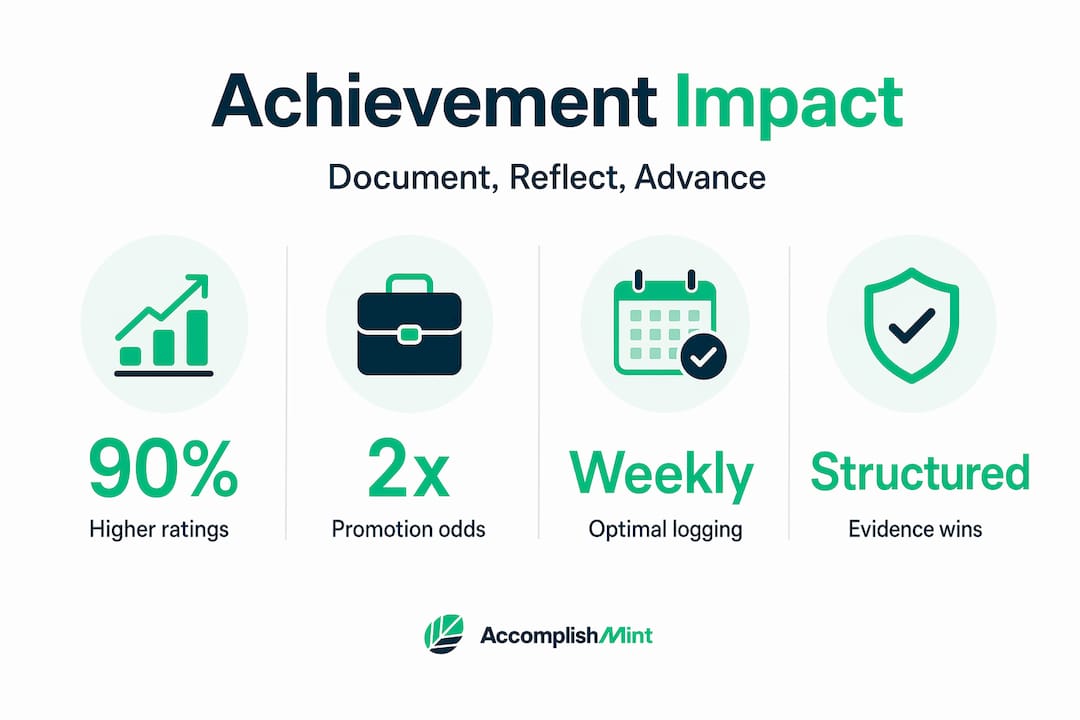 Infographic showing benefits of achievement documentation
