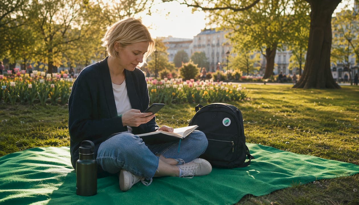 Woman scheduling follow-up meetings on smartphone