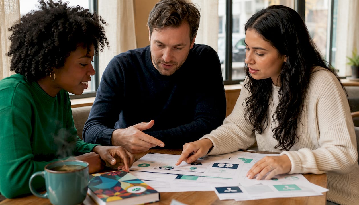 Diverse team managing different knowledge work roles