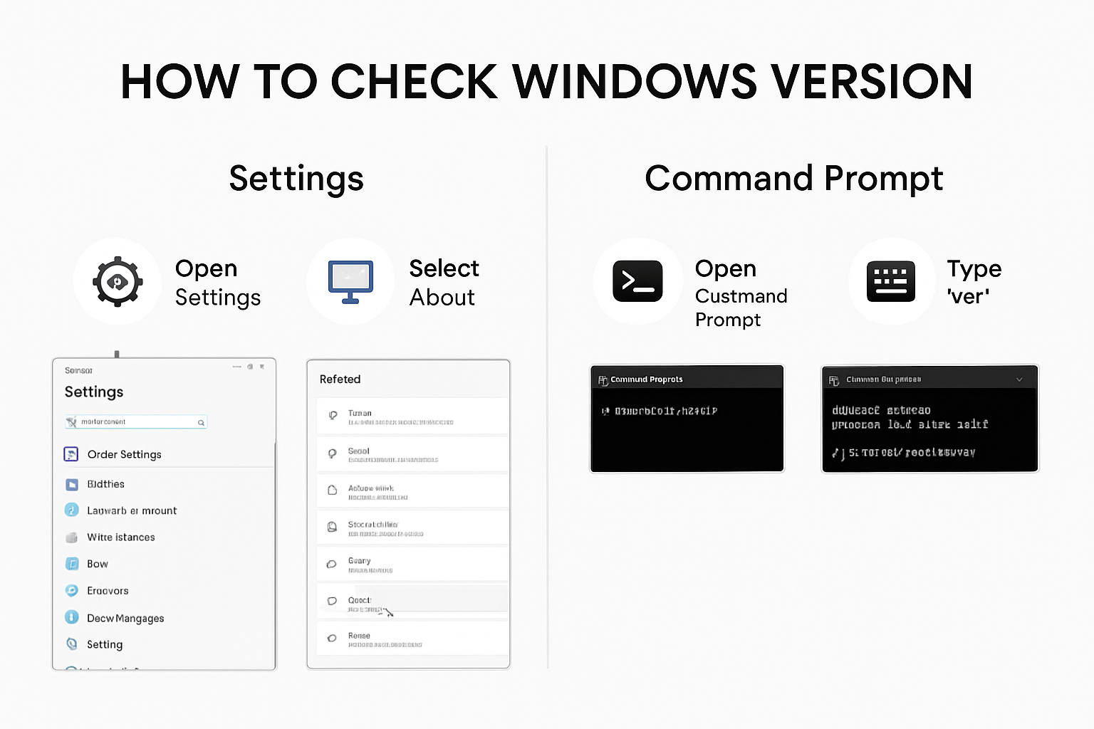 Infographic showing steps to check Windows version