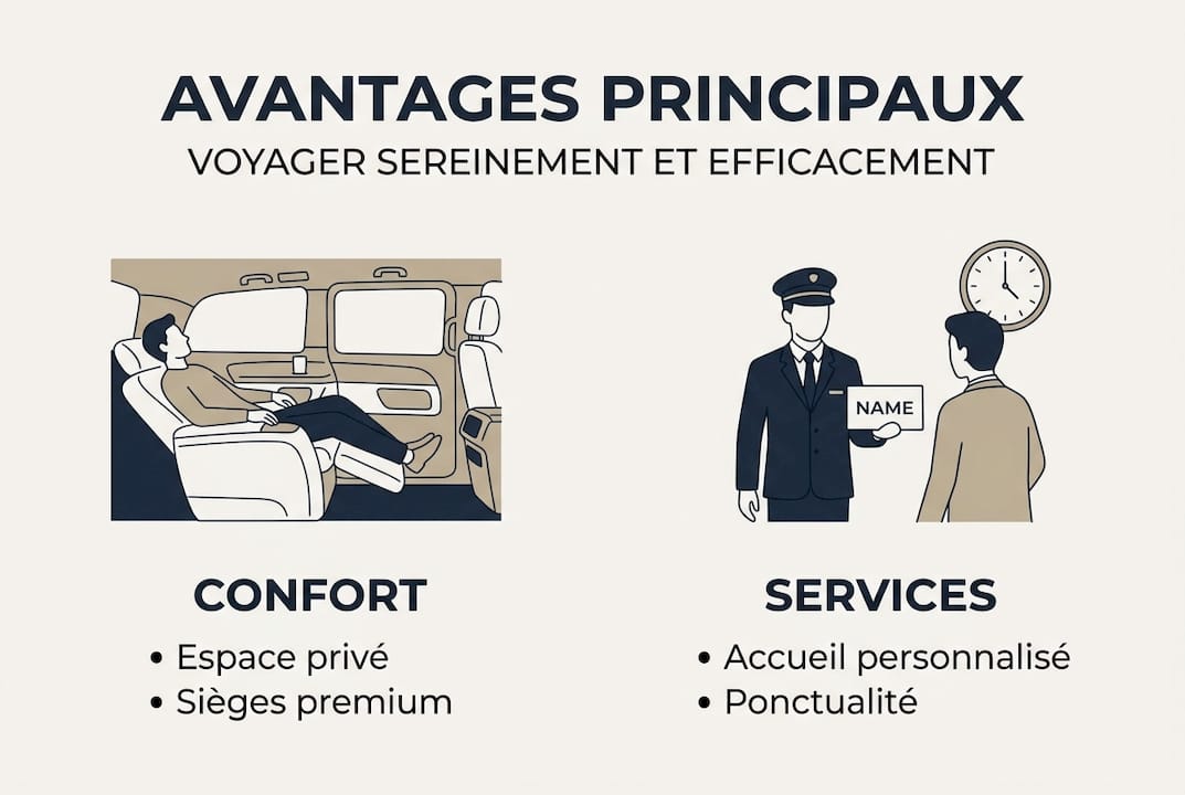 Infographie : les atouts d’un transfert privé haut de gamme