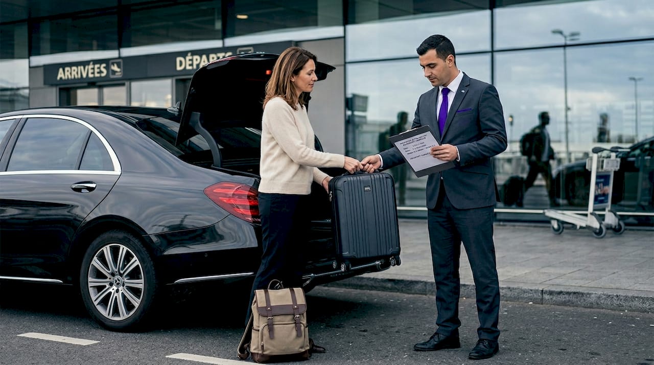 Service de remise de bagages entre clients et chauffeurs à l’aéroport de Nice