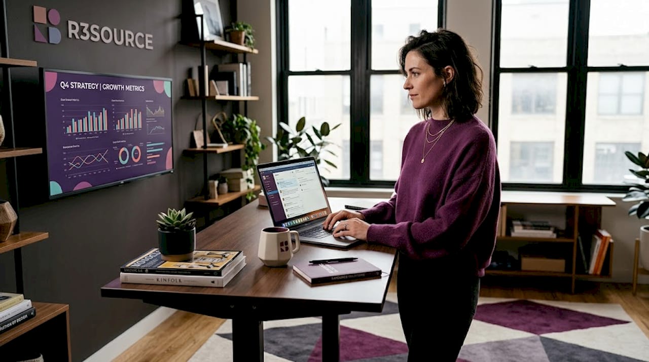 Entrepreneur working in remote-first home office