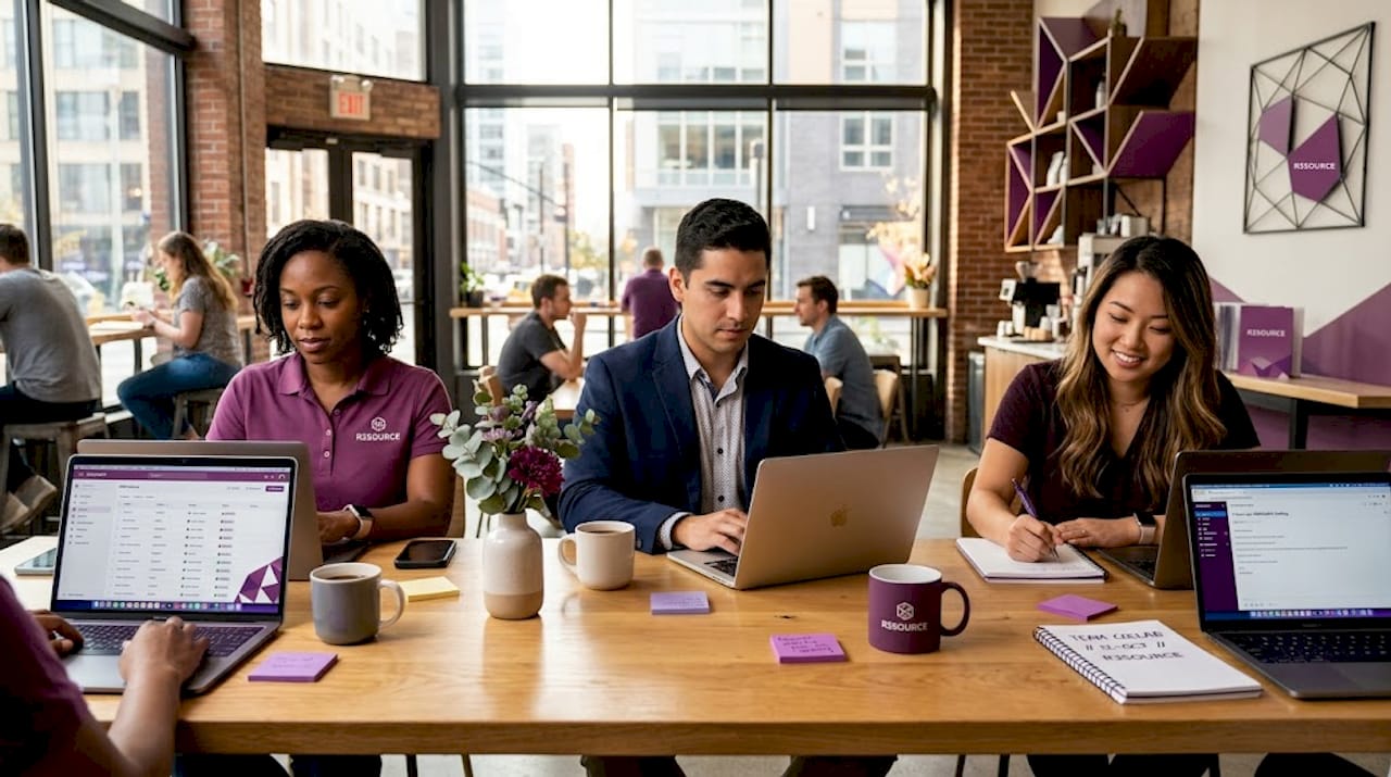 SaaS team with virtual assistants working