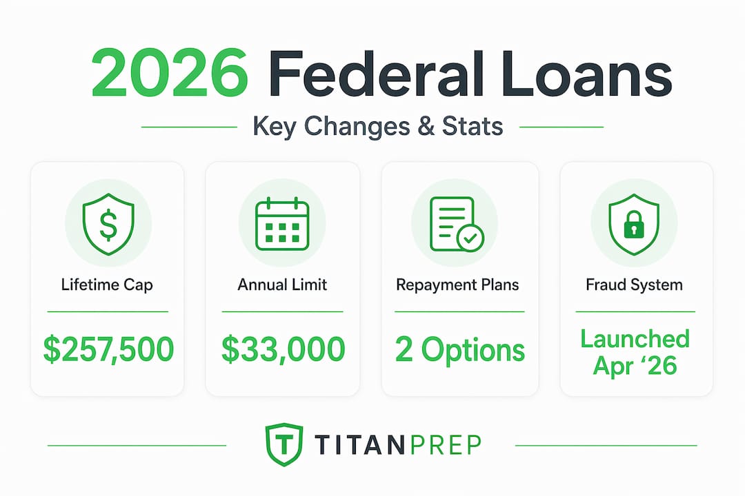 Infographic highlighting key 2026 student loan stats