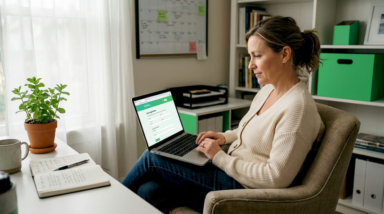 Parent completing loan consolidation application