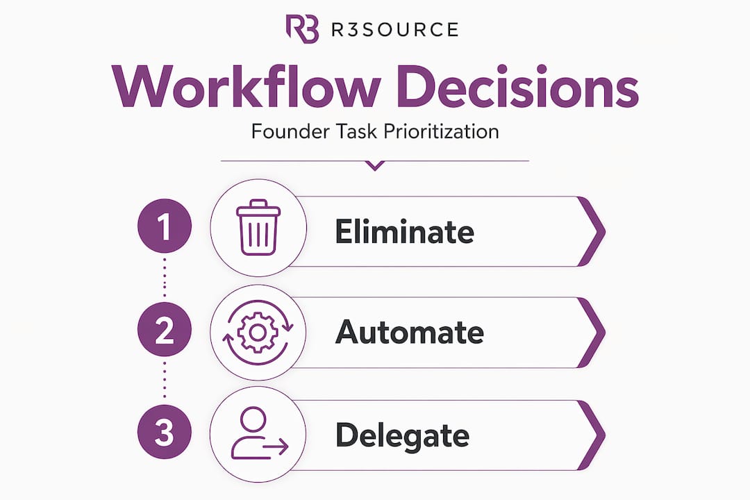 Infographic shows delegation automation workflow steps