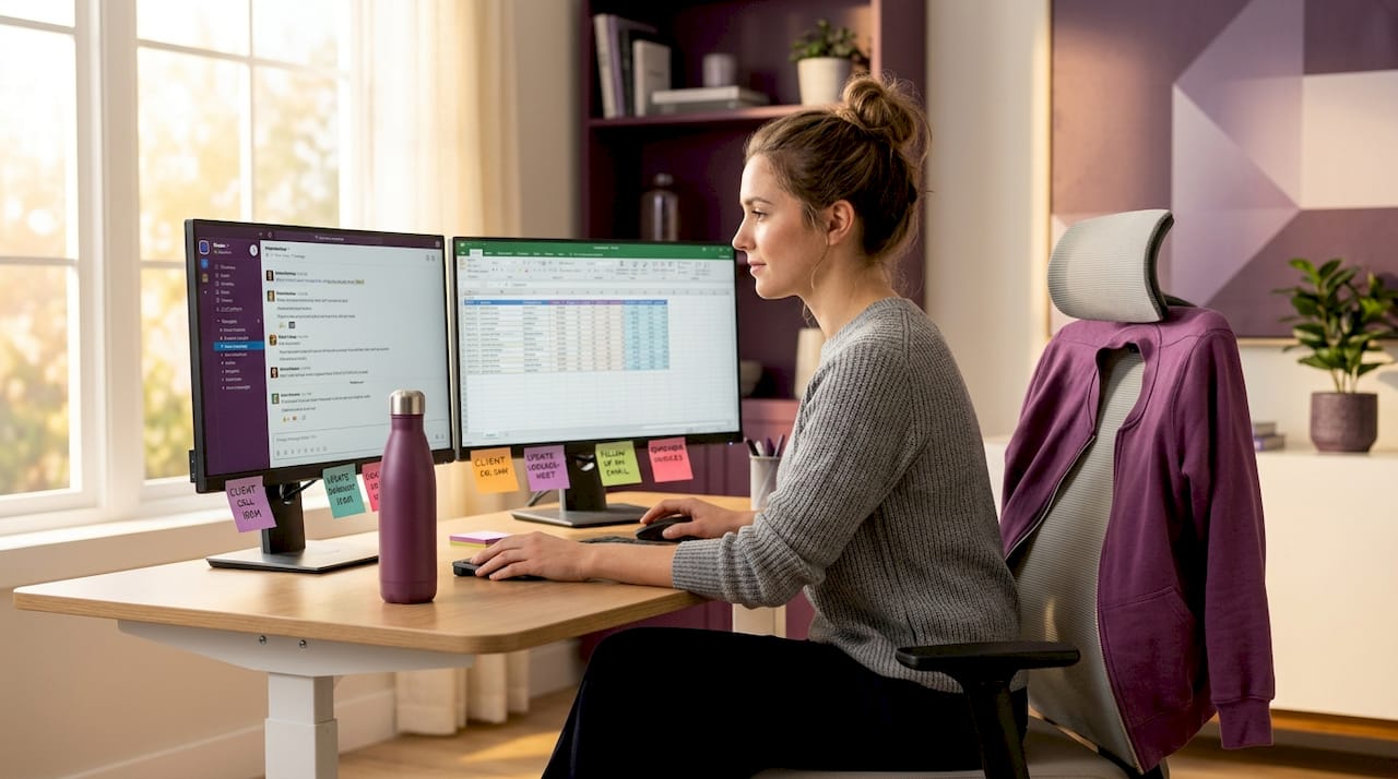 Virtual assistant managing multiple tasks in workspace