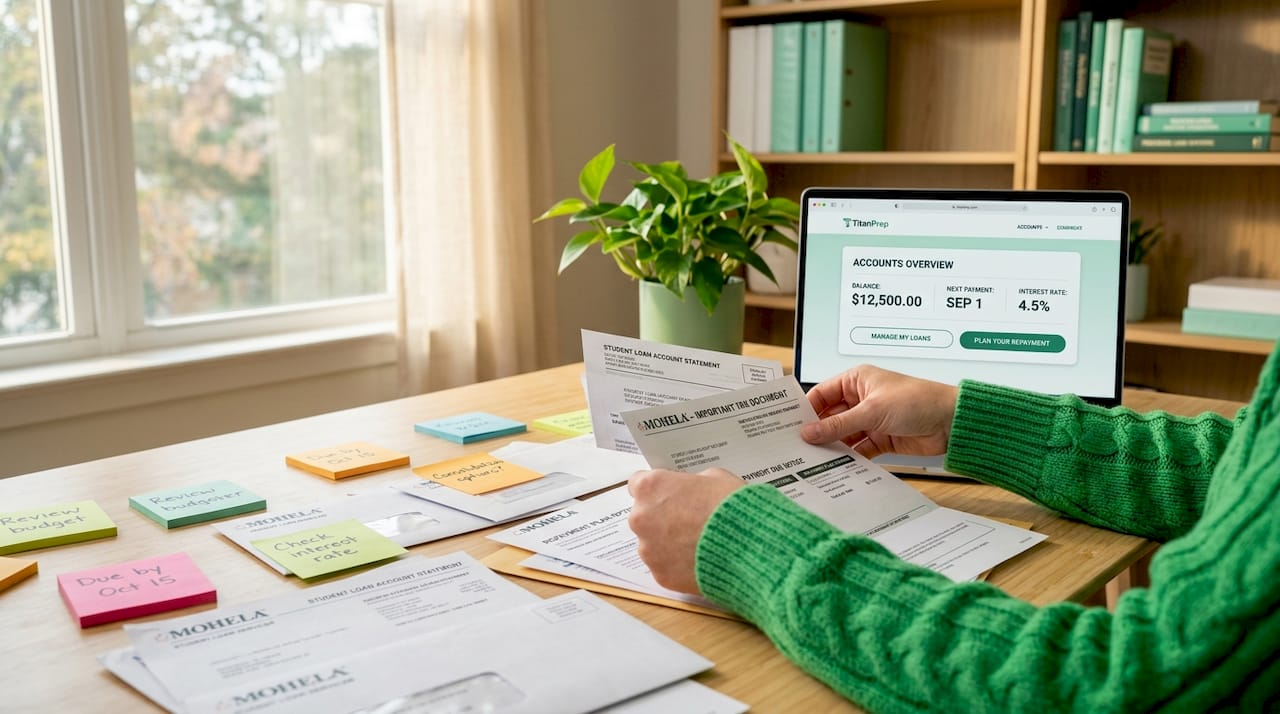 Hands sorting student loan servicer mail