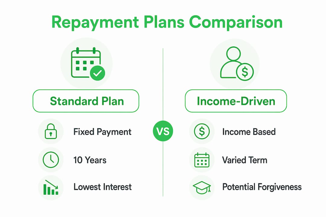 Infographic comparing repayment plan types