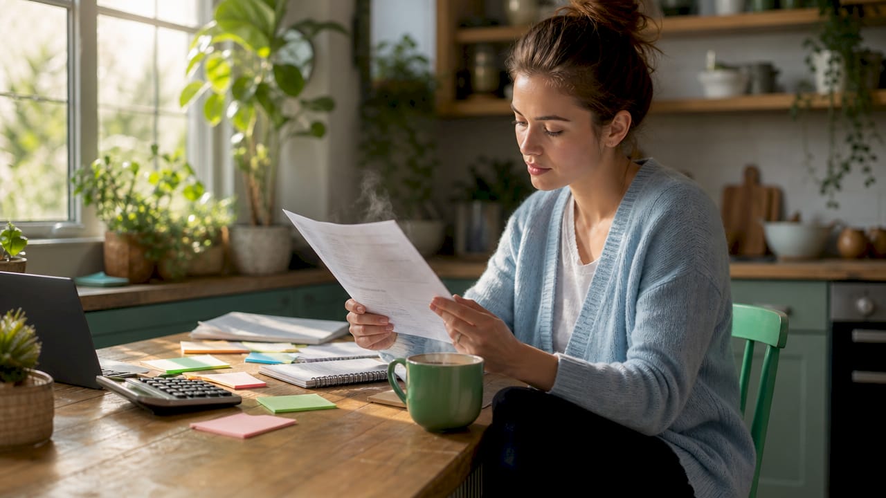 Woman reviewing student loan repayment documents