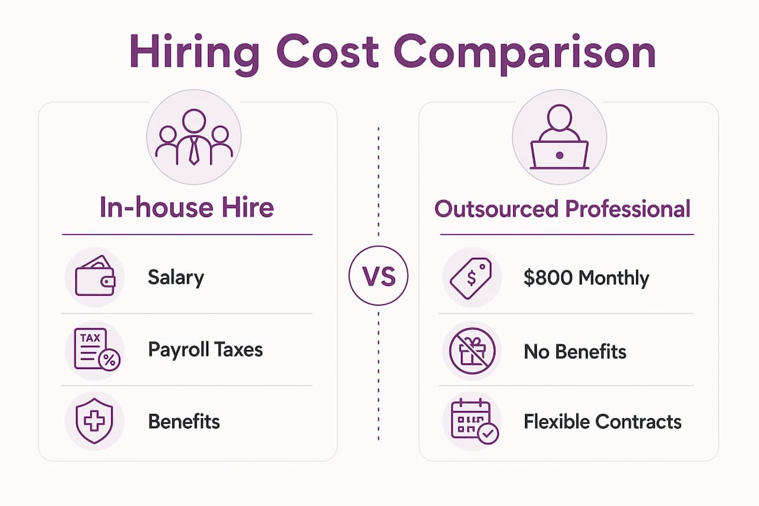 Infographic comparing outsourcing and local hiring costs