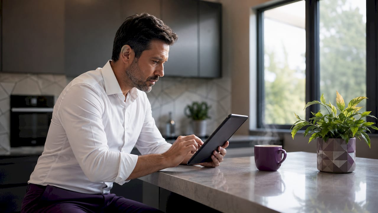 Hands typing on keyboard managing inbox at desk