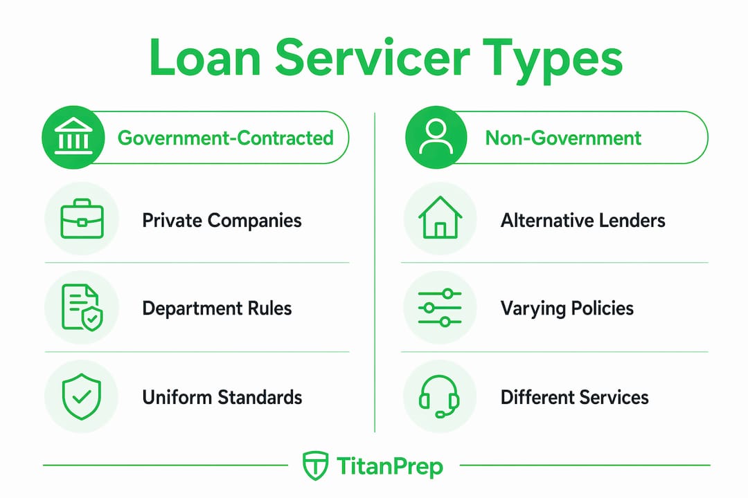 Infographic comparing government and non-government loan servicers