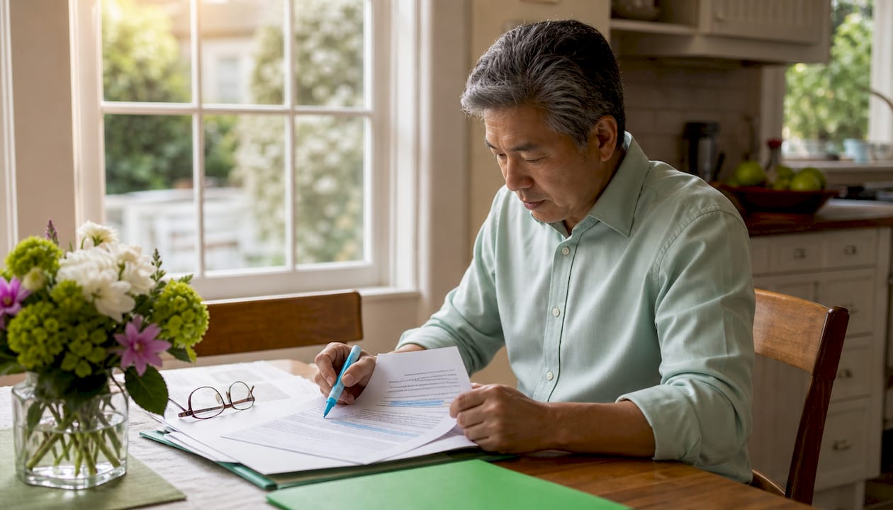 Man reviewing closed school discharge letter