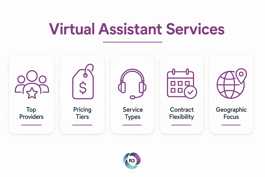 Infographic showing hierarchy of virtual assistant service features