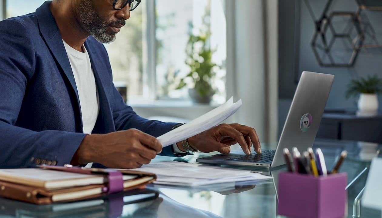 Hands managing administrative virtual assistant tasks