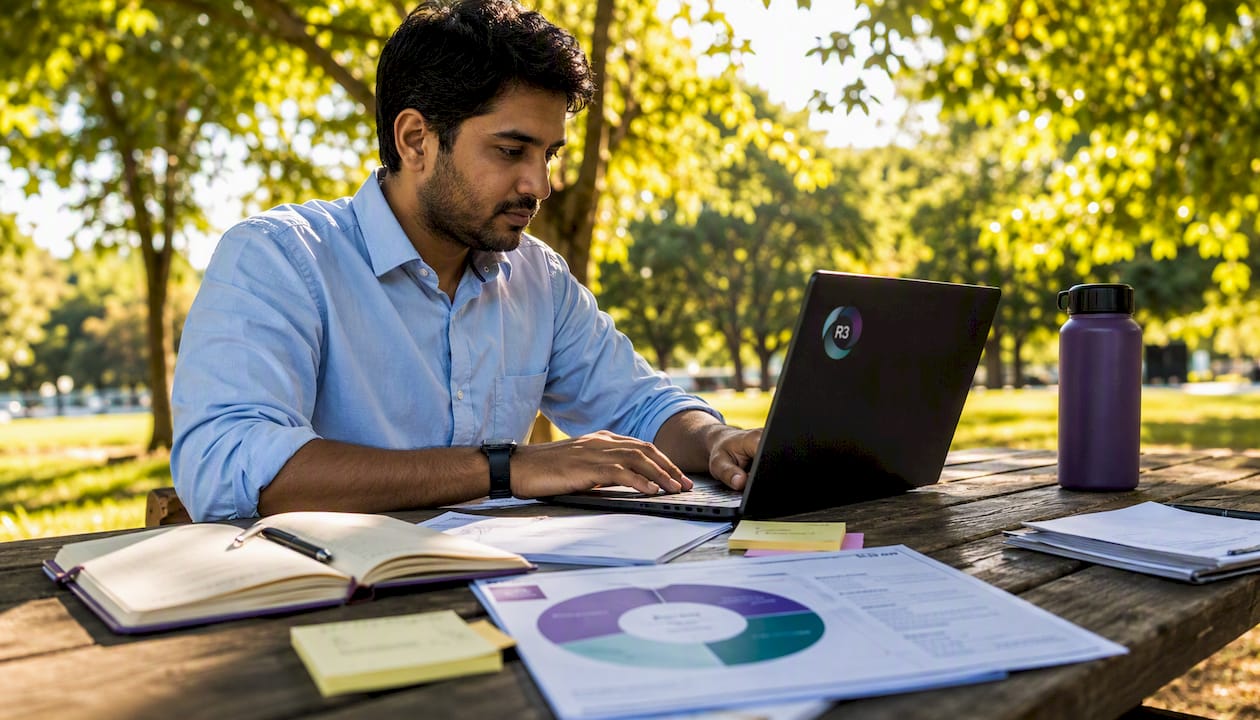 Man evaluating offshore employee roles