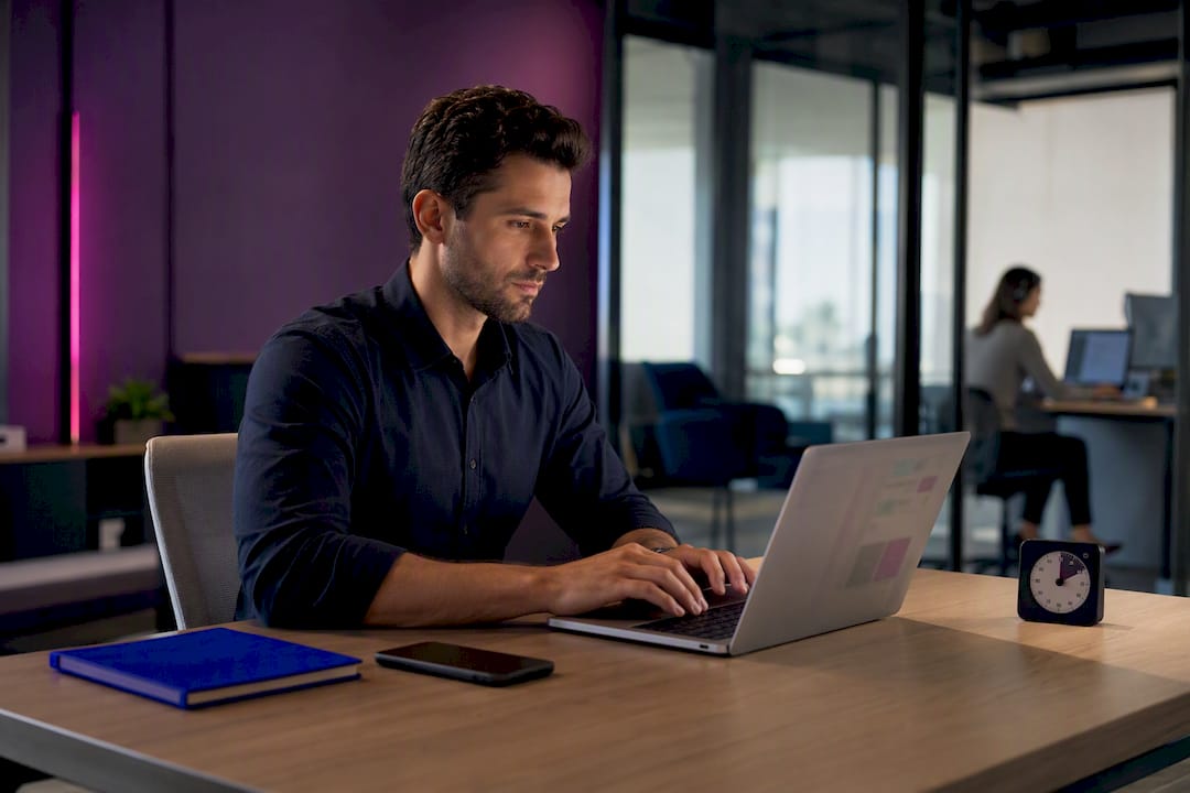 Professional completing focused proposal work