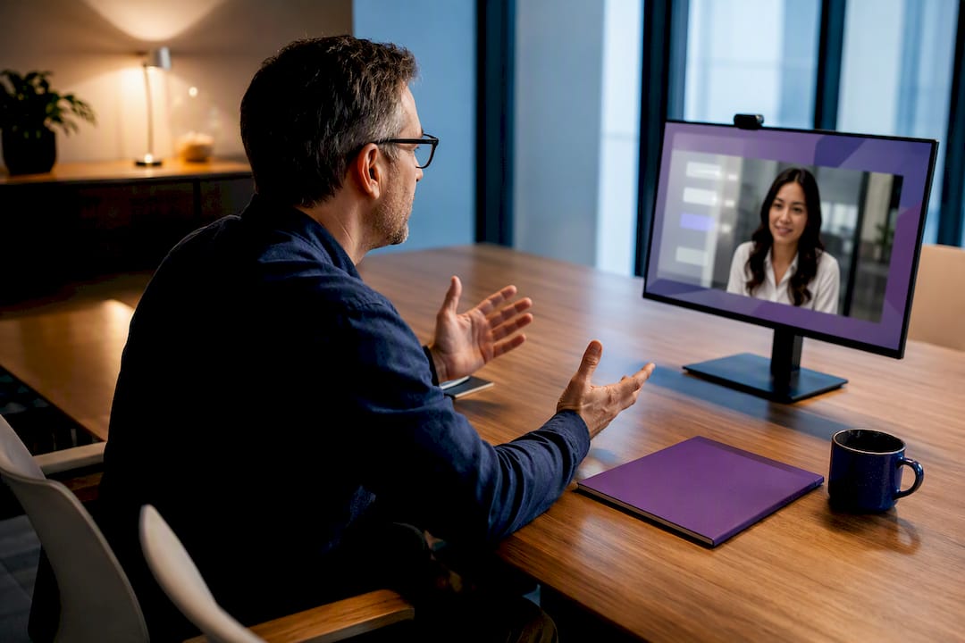 Operations lead conducting remote onboarding handoff