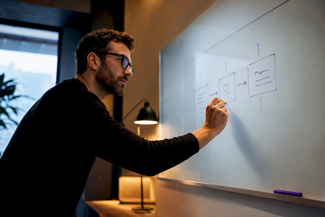 Founder documenting a delegation workflow