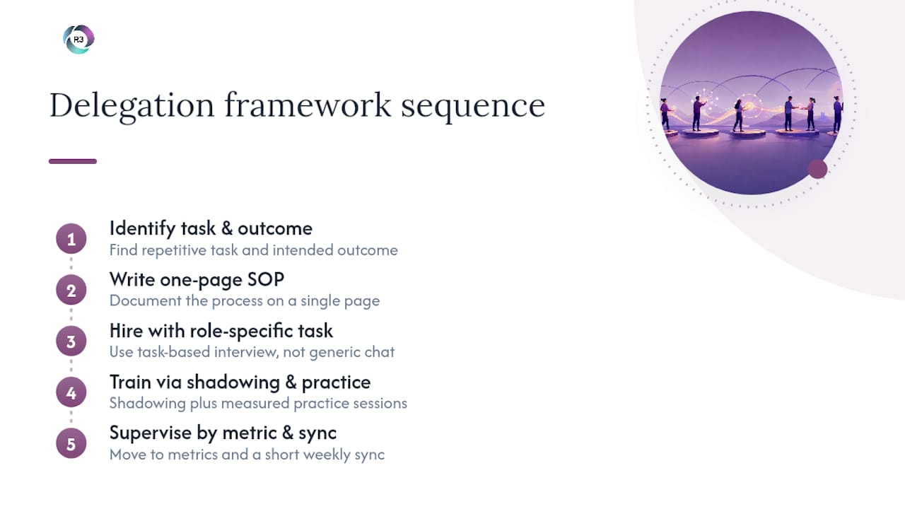 Five-step remote delegation framework