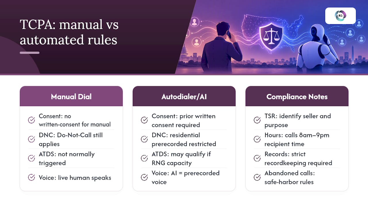 What TCPA Compliance for Cold Calling Actually Requires — overview diagram