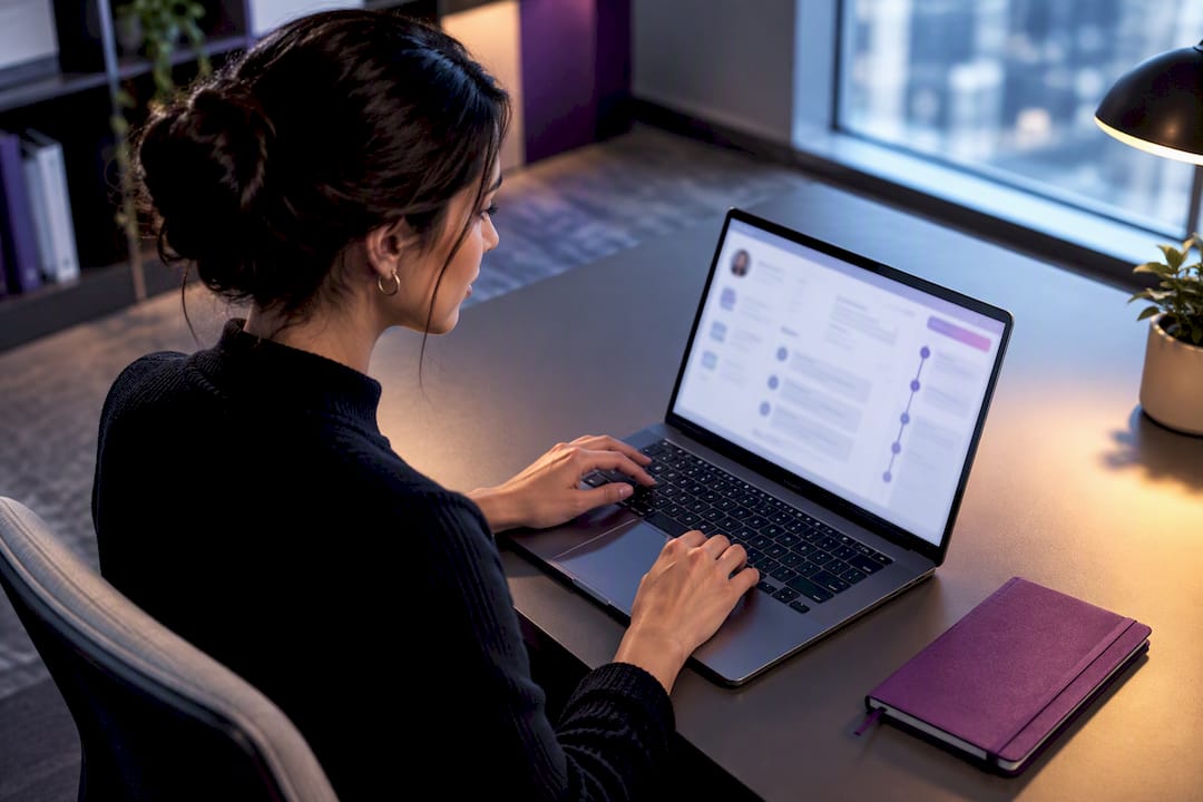 Specialist reviewing LinkedIn outreach sequence